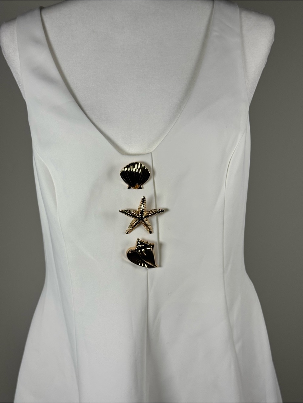 NEW Amanda Uprichard Aries Shell Embellished Sleeveless Fit & Flare Mini Dress L - Picture 6 of 11